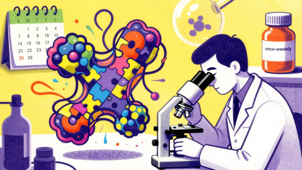 Scientist studying a protein receptor to develop next-generation allergy medicine.