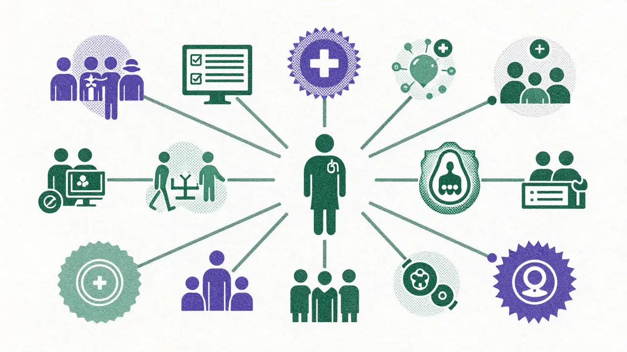 Healthcare provider connected to a broad support network