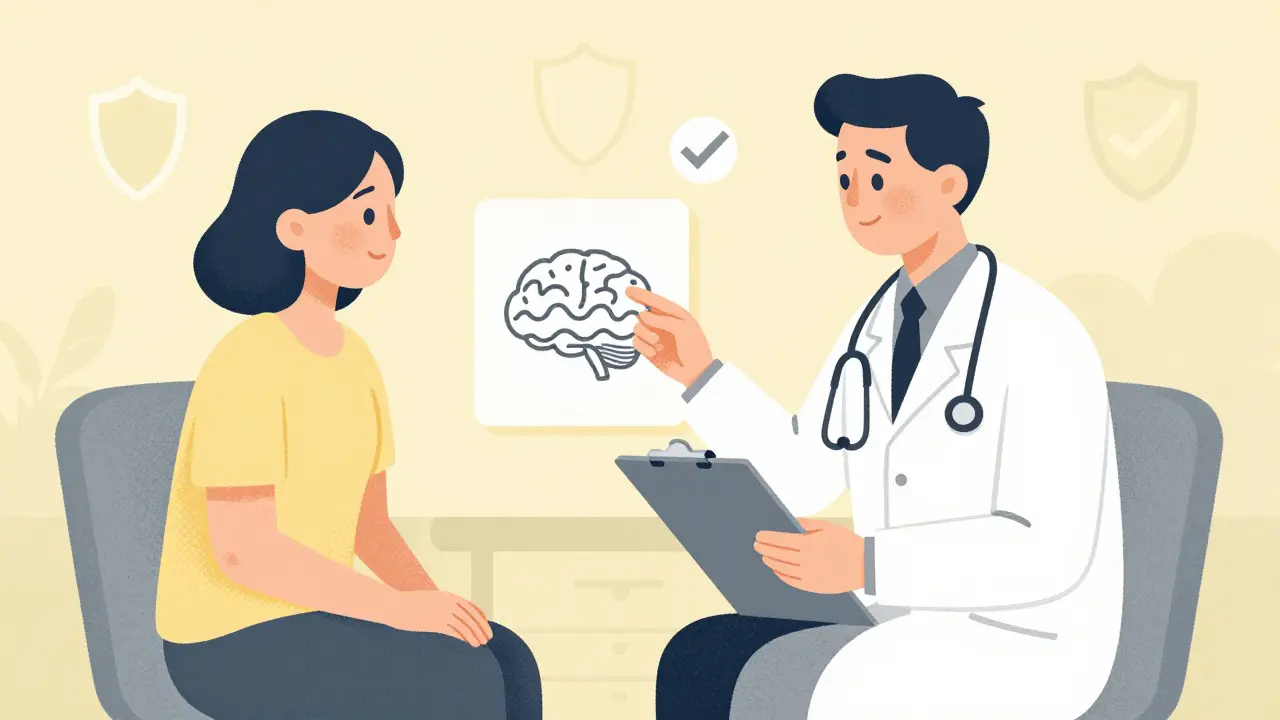Doctor consulting patient about safe sleep treatment options