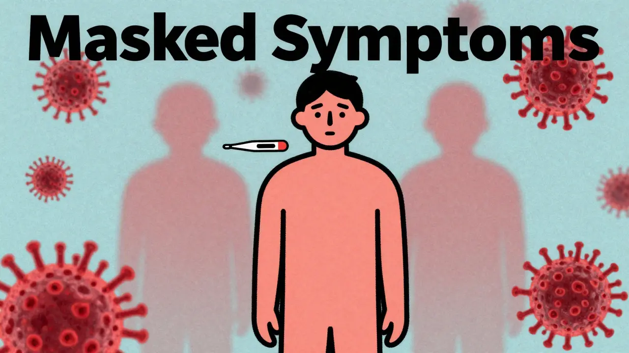 Person unaware of surrounding pathogens despite no fever